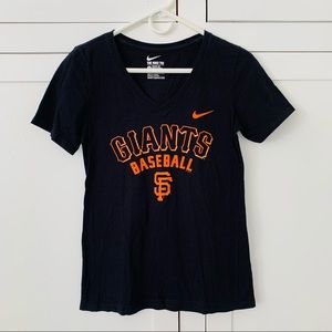The Nike Tee Black/Orange Cotton Giants Baseball Size Small